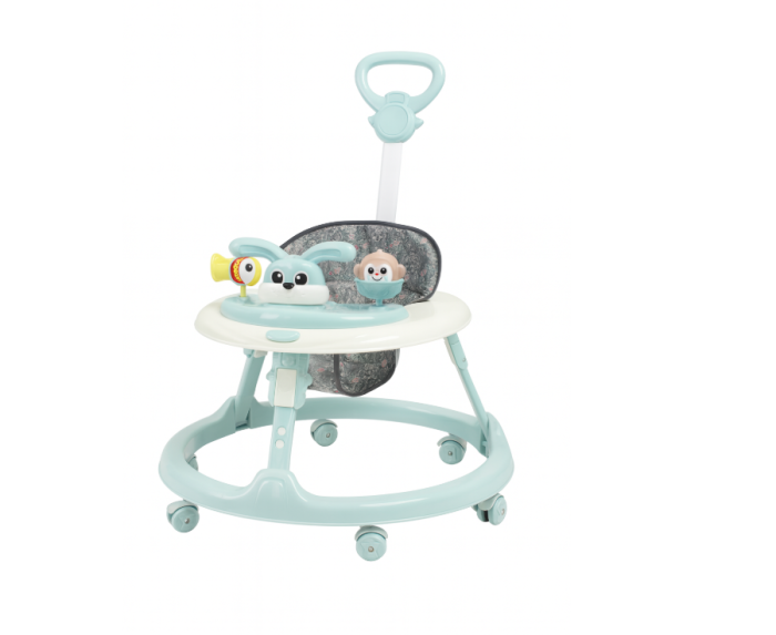 Premergator, Bubu-Still®, 3 in 1, roti din silicon, muzical, cu control parental, +6 luni, Iepuras Coconas,  Albastru [2]