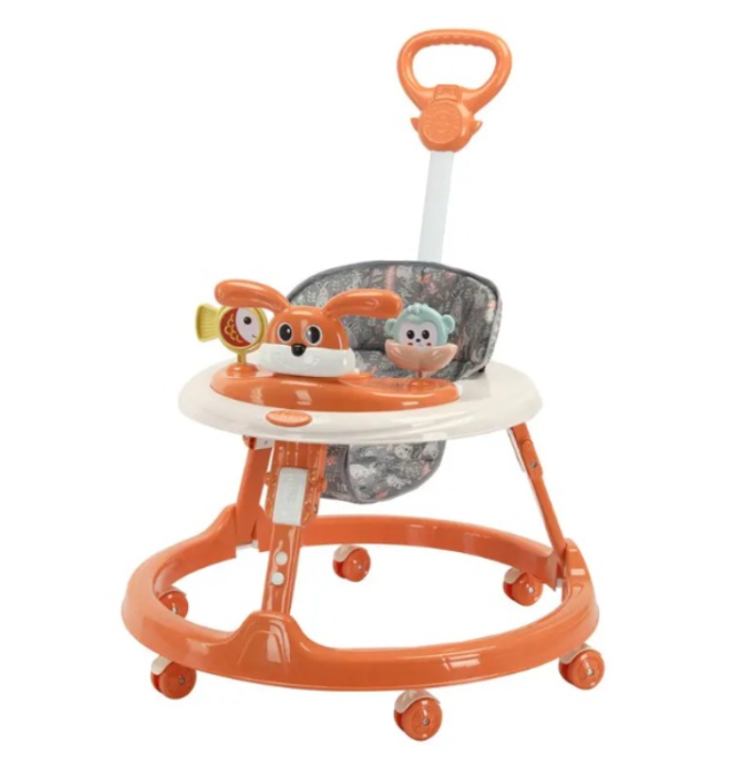 Premergator, Bubu-Still®, 3 in 1, roti din silicon, muzical, cu control parental, +6 luni, Iepuras Coconas, Orange [2]