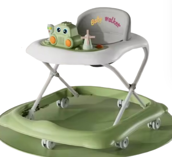 Premergator cu jucarii, Muzical, Cadru bazal antirasturnare, 6 roti duble, Verde [1]