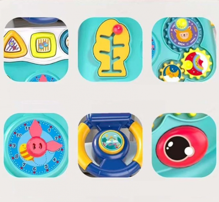 Premergatorul interactiv 2 in 1, cu centru de joaca, ceas analogic si jucarii interactive [4]