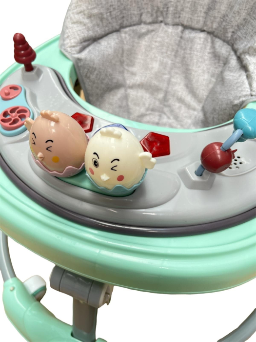 Premergator, reglabil, baza rotunda stabila, 2 in 1, roti pline din silicon, verde [2]