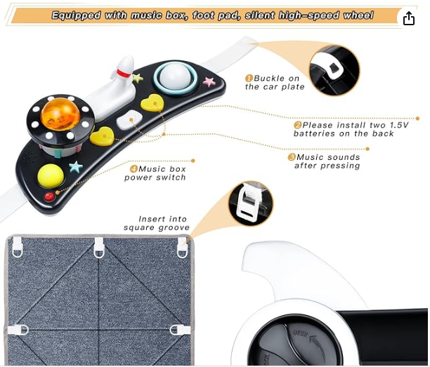 Premergator si Antemergator, 3 in 1,functie si de scaun de masa, reglabil pe inaltime, cu roti de silicon,muzical [8]