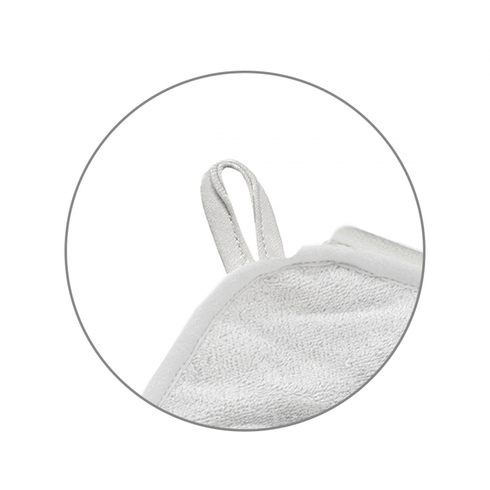 Prosop baie bambus cu gluga 100 x 100 cm Babyono gri [4]