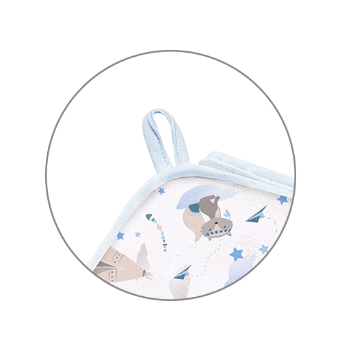 Prosop baie cu gluga bumbac soft 100 x 100 cm Babyono Albastru [3]