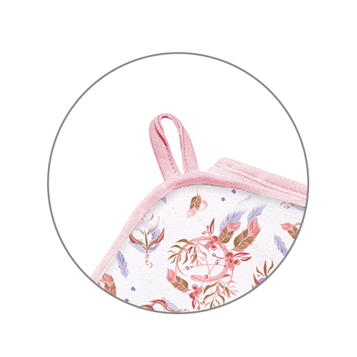 Prosop baie cu gluga bumbac soft 100 x 100 cm Babyono Roz [4]