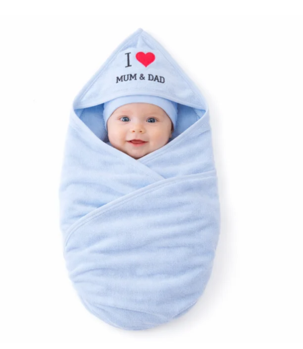 Prosop bebelusi, cu gluga, gros, Albastru [2]