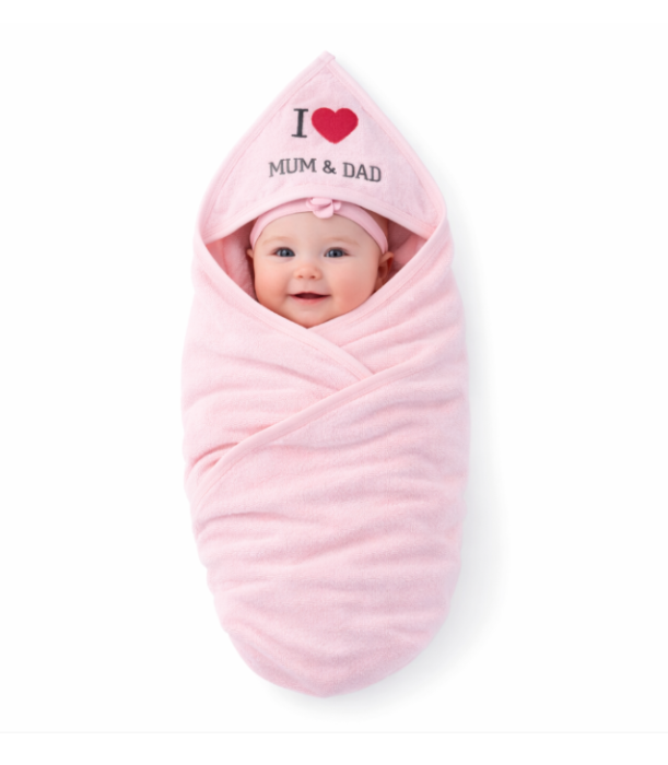 Prosop bebelusi, cu gluga, gros, roz [2]