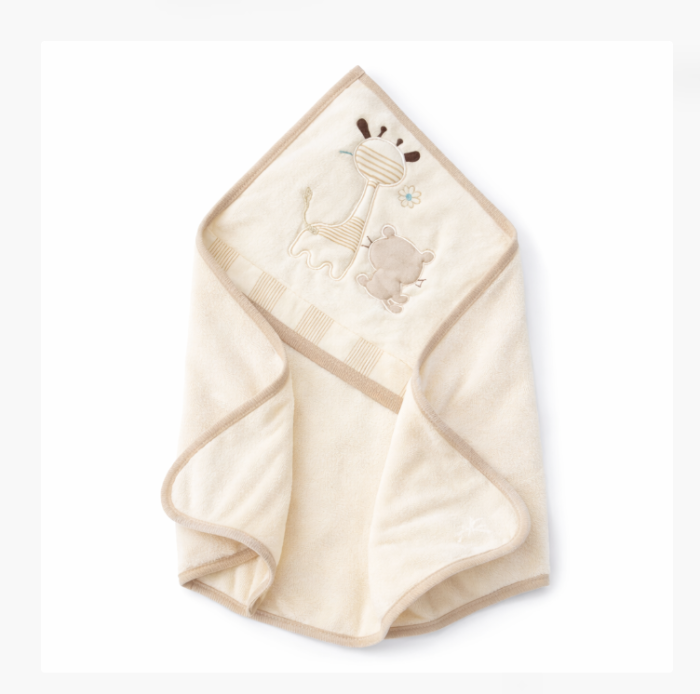 Prosop cu glugă pentru bebeluși – Model Girafă & Ursuleț, Crem, 3D [2]