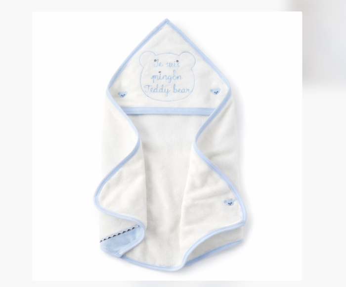 Prosop cu glugă pentru bebeluși – Model Ursuleț, Cu broderie [2]