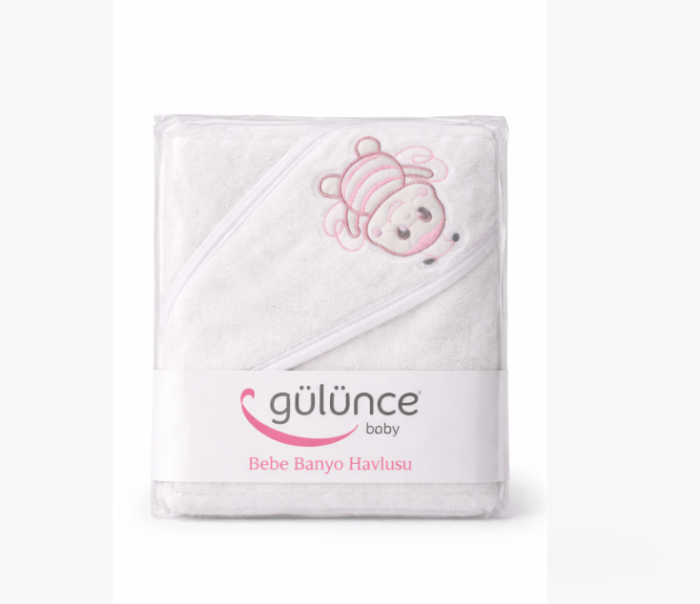 Prosop de Baie cu Gluga pentru Bebelusi, 100% Bumbac, Calitate Premium, Super Absorbant, Hipoalergenic, cu Albinuta [2]