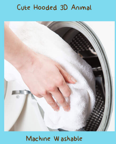 Prosop de baie pentru bebelusi, cu gluga, densitate mare, 360g/mp, Model pinguin albastru [4]