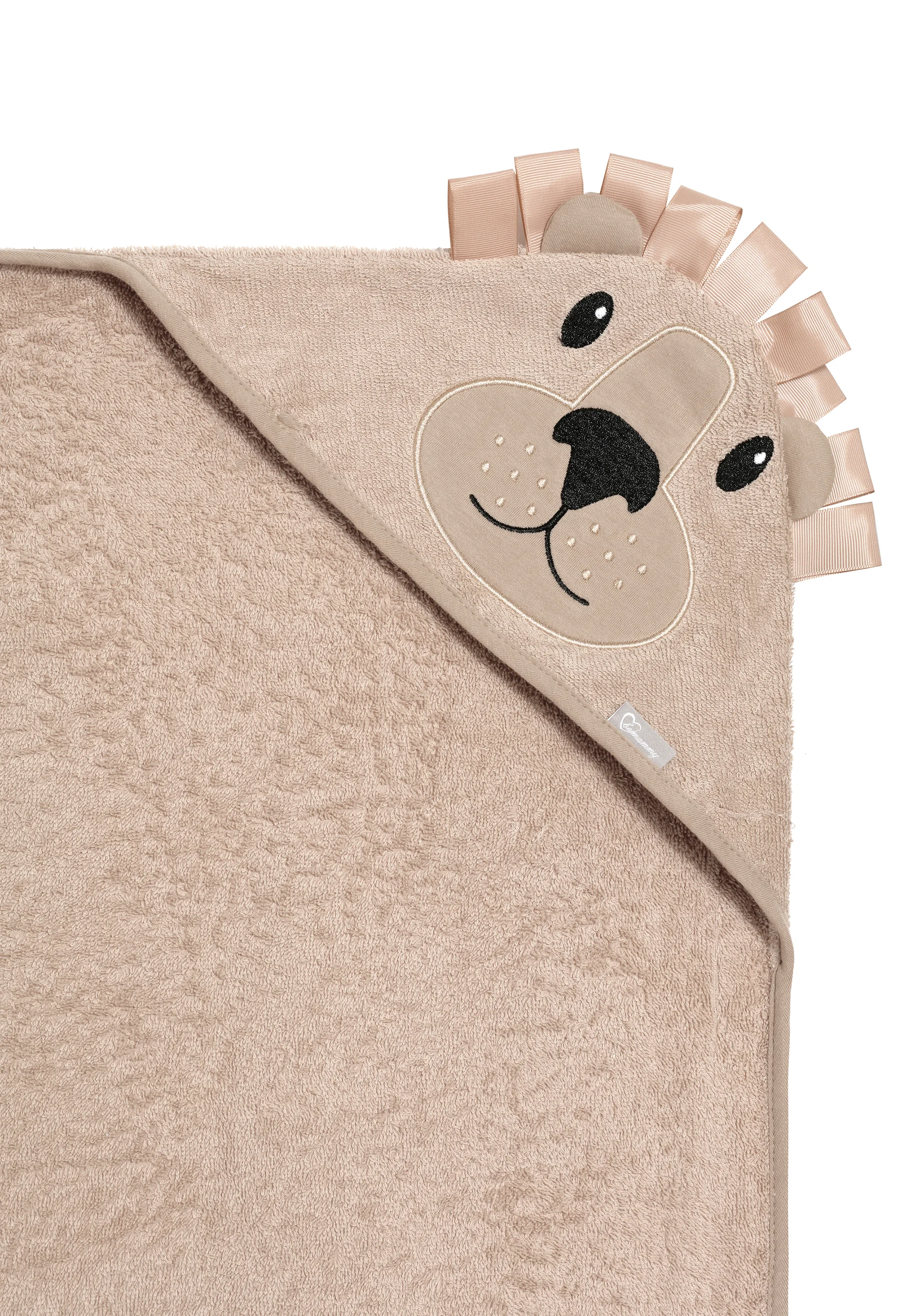 Prosop de baie pentru bebelusi, cu gluga, densitate mare, 360g/mp, Model leut [3]