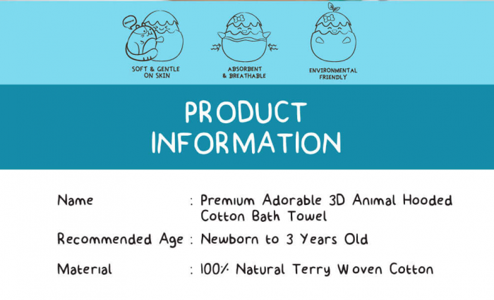 Prosop de baie pentru bebelusi, cu gluga, densitate mare, 360g/mp, model unicorn [5]