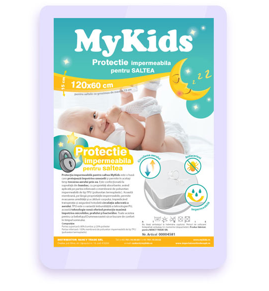 Protectie Impermeabila MyKids Pentru Saltea 120x60 CM [2]
