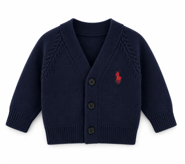 Pulover tricotat pentru bebe – Cardigan elegant și confortabil, Bleumarin [2]