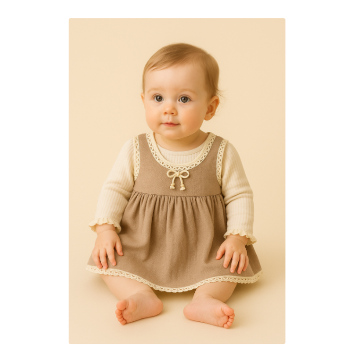 Rochita cu bluza si siret, Bej [2]