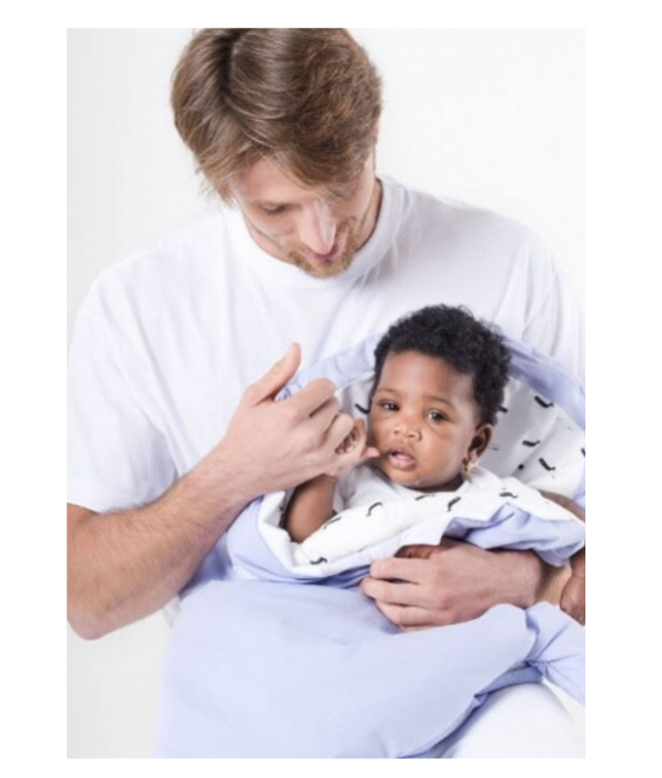 Sac de dormit bebelusi pentru iarna Baby Bites, Forma rechin, Bumbac/Poliester, 98 x 73 cm, Bleumarin [2]