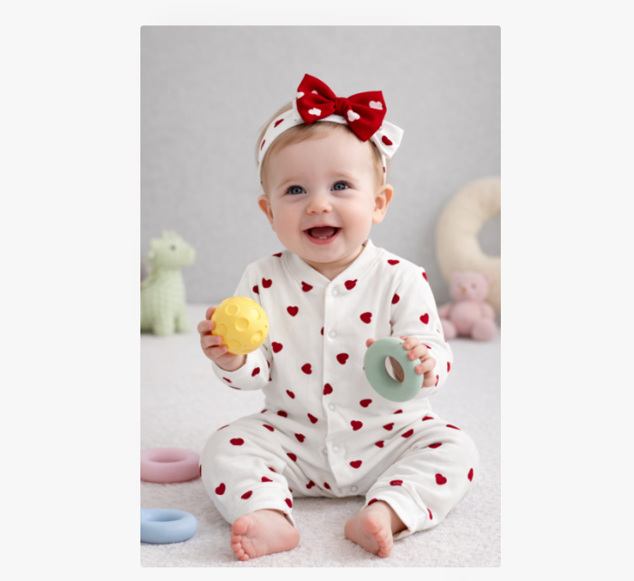 Salopeta Alb cu Rosu, Cu Bentita [2]