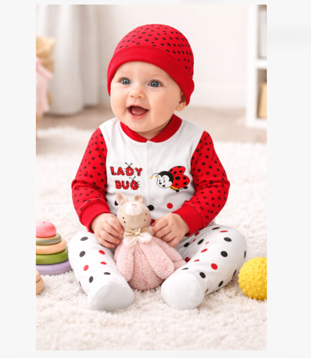 Salopeta bebe albinuta rosie [2]