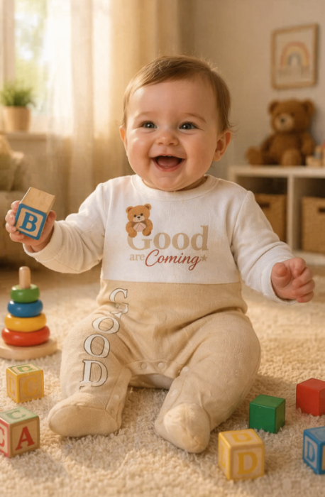 Salopeta bebe, Cu mesaj de bine, Bej [2]