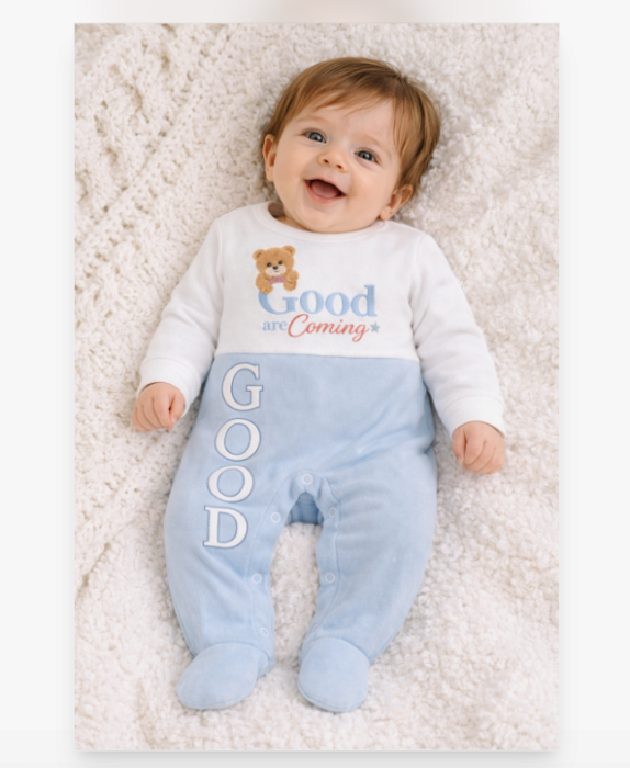 Salopeta bebe, Cu mesaj de bine, Bleu [2]