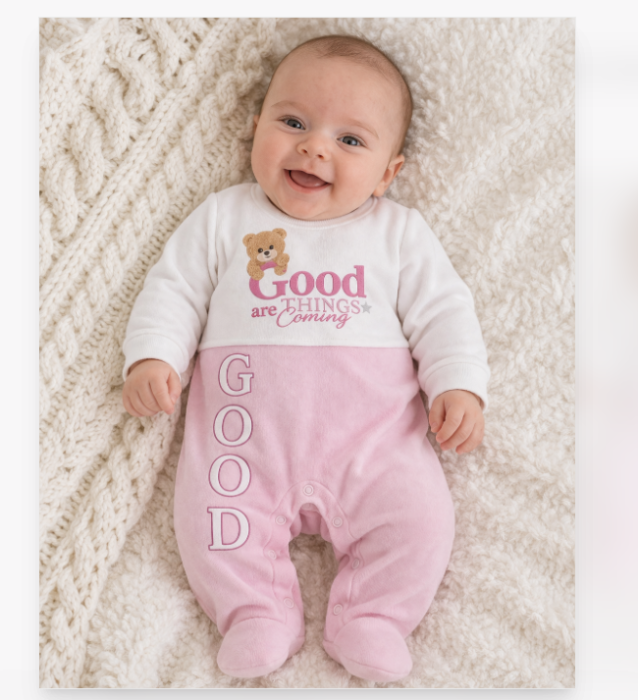 Salopeta bebe, Cu mesaj de bine, Roz [2]