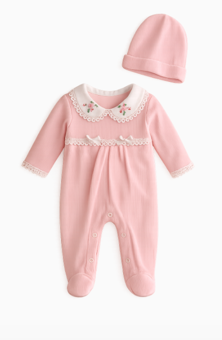 Salopeta bebe, set 2 piese, roz [2]