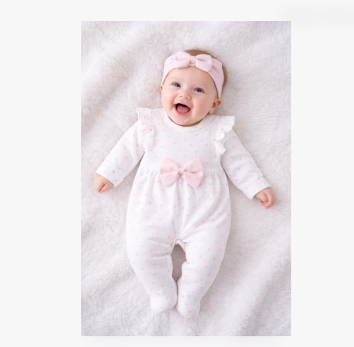 Salopeta cu volane si bentita, Alb si Roz pudrat [2]