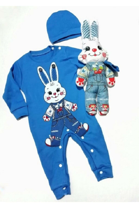 Salopeta plus caciulita,cu jucarie detasabila si non alergica,model ursulet [3]