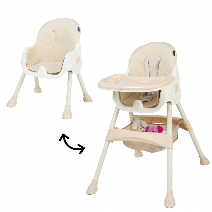 Scaun de masa 2 in 1 Juju Eat&Smile, Beige [10]