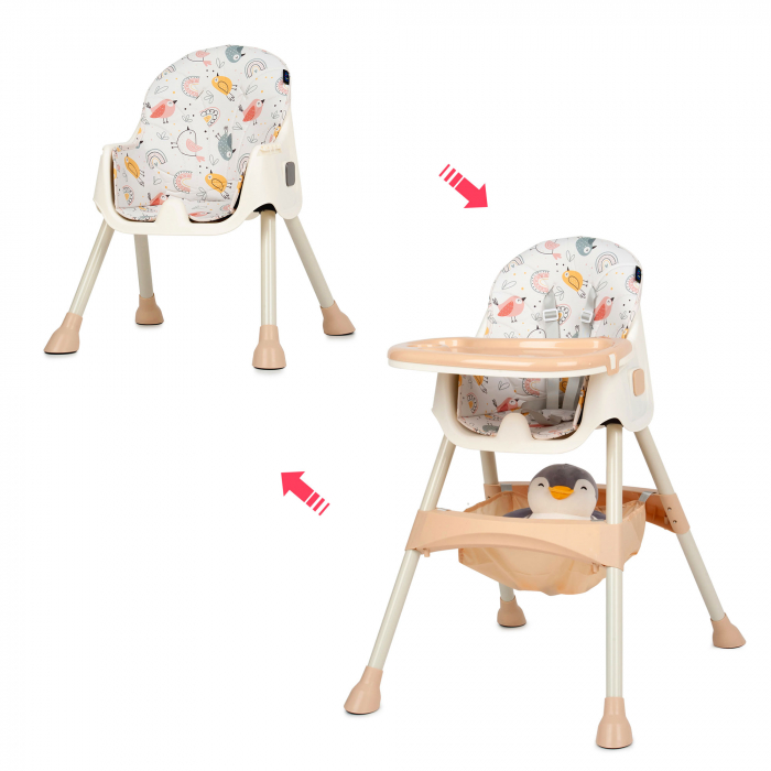 Scaun de masa 2 in 1 Juju Eat&Smile, Birds [1]