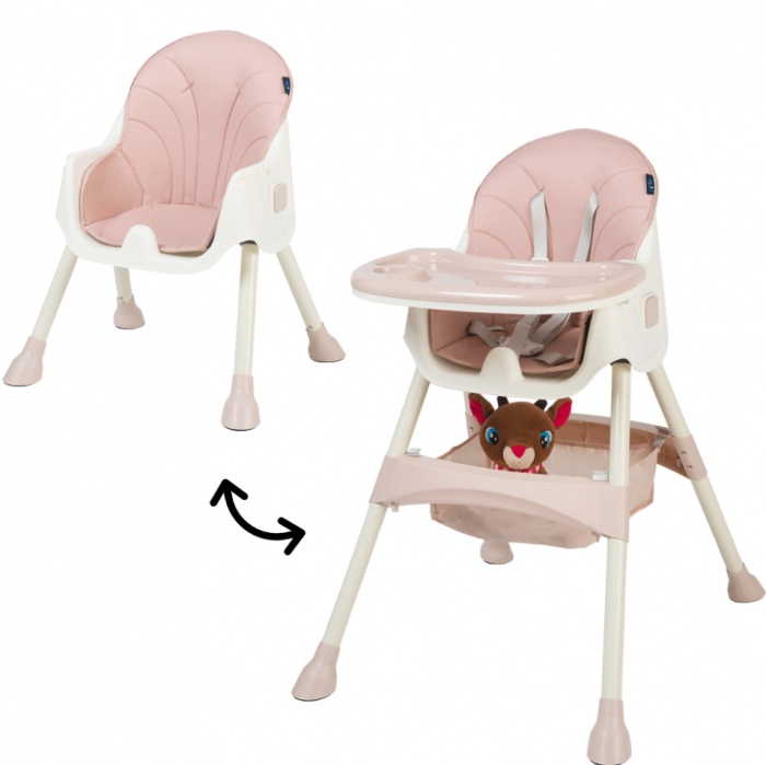 Scaun de masa 2 in 1 Juju Eat&Smile, Pink [3]