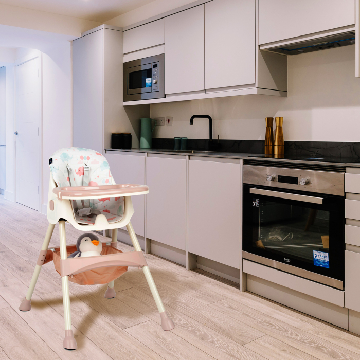 Scaun de masa 2 in 1 Juju Eat&Smile, Pink-Elephants [3]