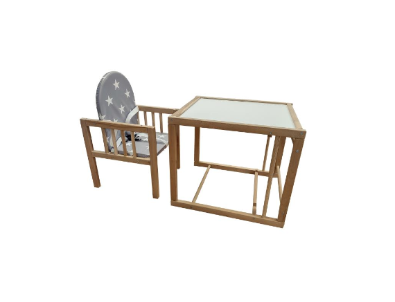 Scaun de masa multifunctional cu tavita din lemn MyKids Wiktoria Stars [4]