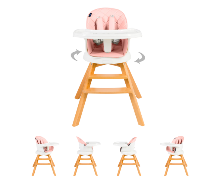 Scaun de masa 3 in 1 Juju Eat&Twist, rotativ 360 grade, Roz [2]