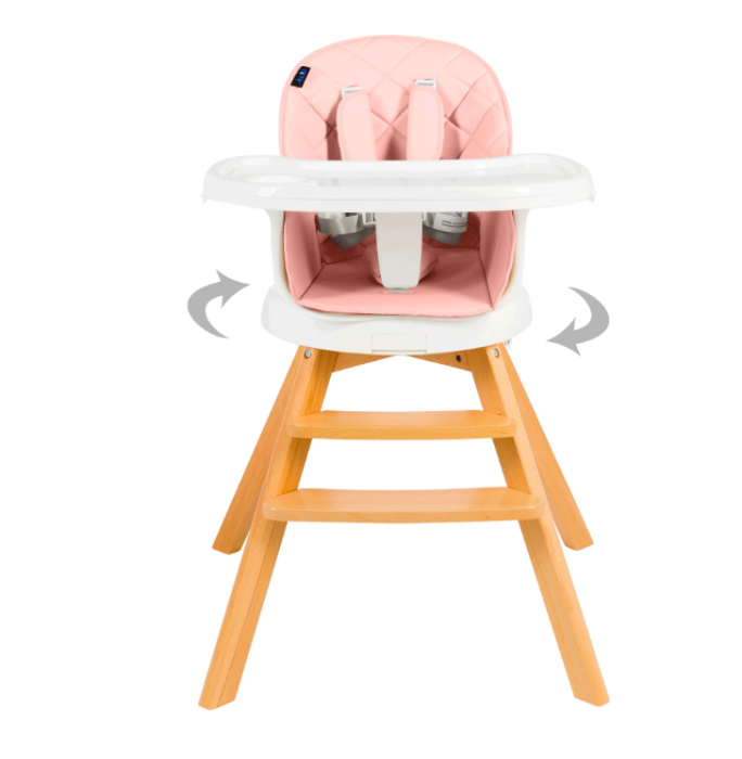 Scaun de masa 3 in 1 Juju Eat&Twist, rotativ 360 grade, Roz [3]