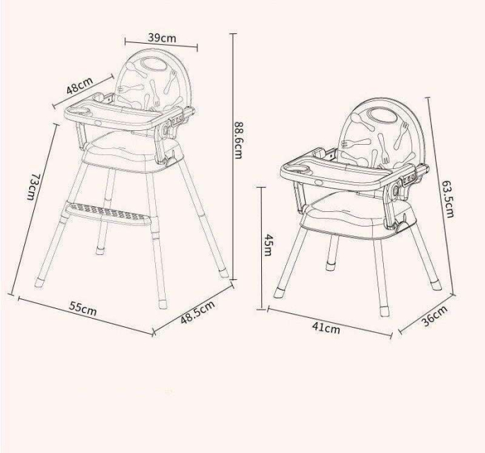 Scaun de masa 3 in 1 pentru copii, Bubu-Still, albastru [3]