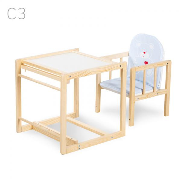 Scaun de masa multifunctional din lemn Natur C3,model 2 in 1,import Polonia [2]