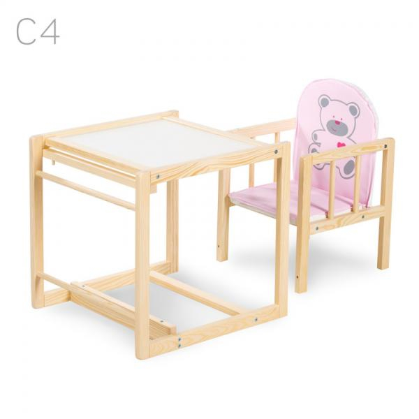 Scaun de masa multifunctional din lemn Natur C4,model 2 in 1,import Polonia [2]