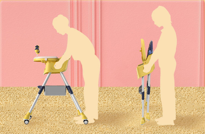 Scaun de masa, pentru bebe, multifunctional si ultrapliabil, 3 in 1, roz [4]