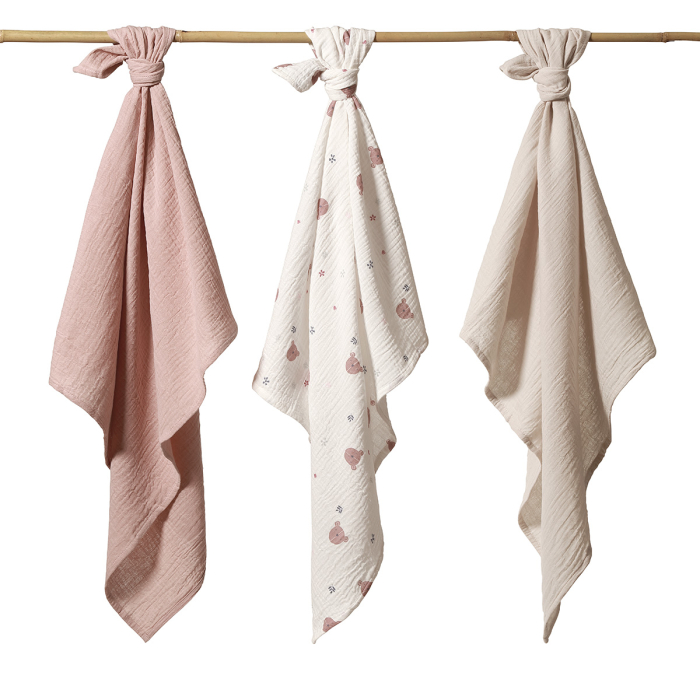 Scutece din muselina super soft multicolor, Babyono 3BUC/SET [5]