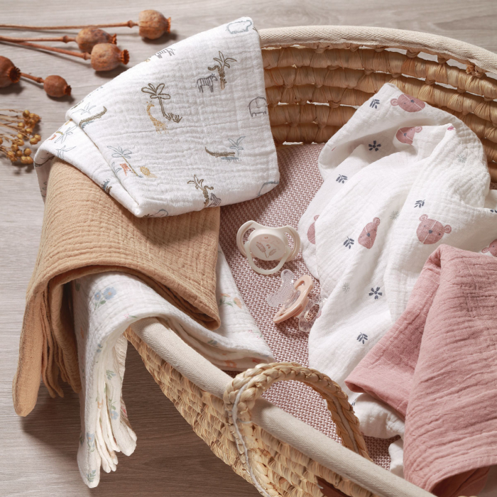 Scutece din muselina super soft multicolor, Babyono 3BUC/SET [6]