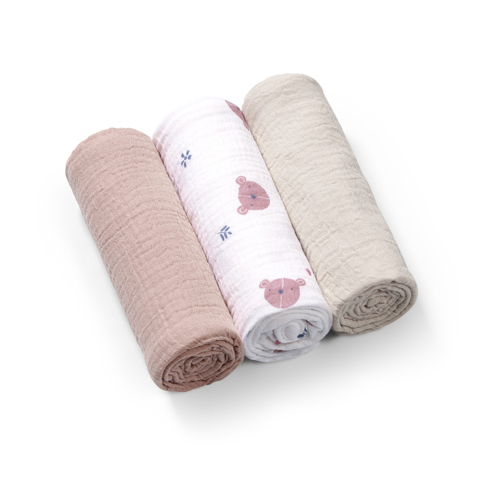 Scutece din muselina super soft multicolor, Babyono 3BUC/SET [3]