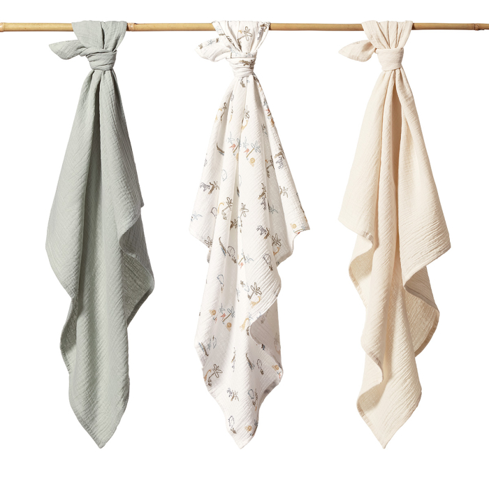 Scutece din muselina super soft multicolor, Babyono 3BUC/SET [3]