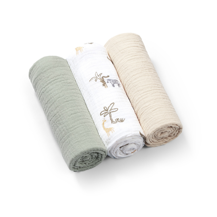Scutece din muselina super soft multicolor, Babyono 3BUC/SET [2]