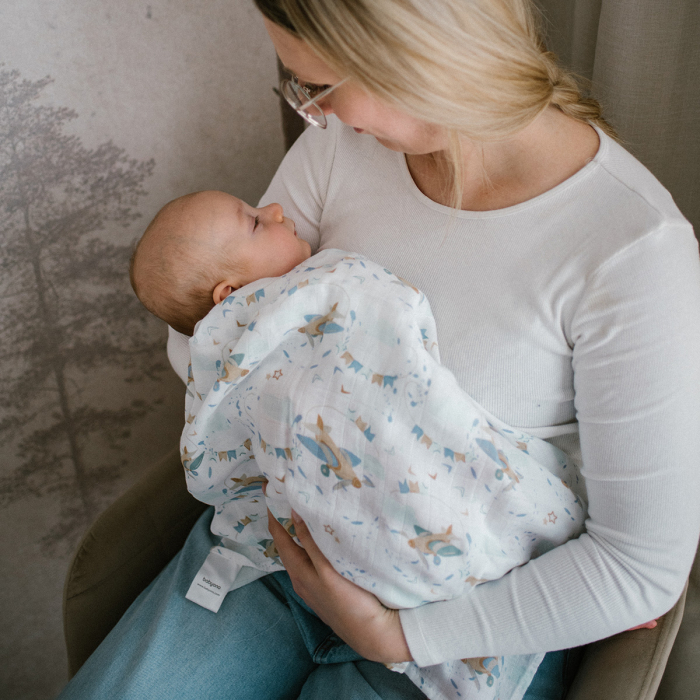 Scutece muselina natural, set 3 bucati, 70%bambus si 30%bumbac, 70x70 cm, Babyono [8]