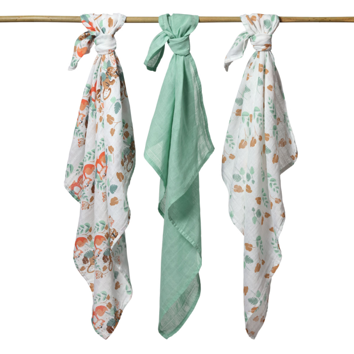 Scutece muselina super soft, set 3 bucati, 100% bumbac, 70x70 cm, Babyono [5]