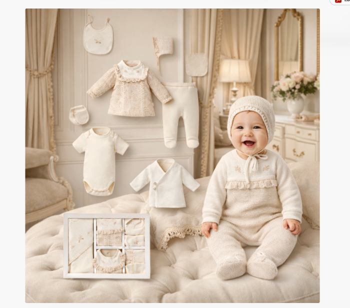 Set 10 piese, Bumbac organic, Vintage Beige [1]