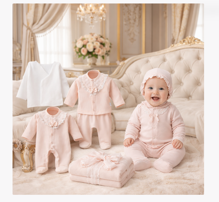 Set 10 piese, Nou născut Con con 0-3 Luni, Bumbac organic, Volant [4]