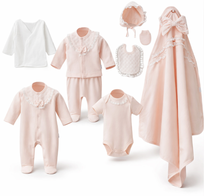 Set 10 piese, Nou născut Con con 0-3 Luni, Bumbac organic, Volant [3]